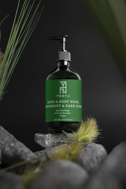 Hand & Body Wash, Peppermint & Dark Cedar