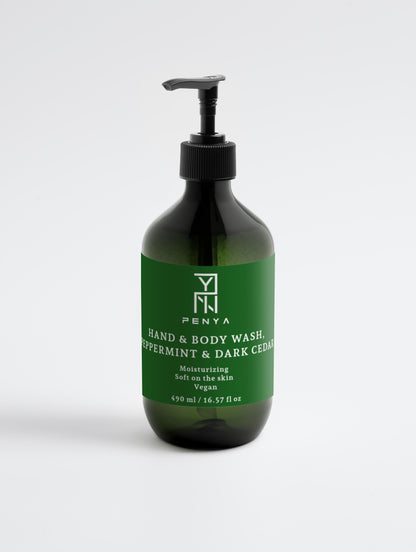 Hand & Body Wash, Peppermint & Dark Cedar